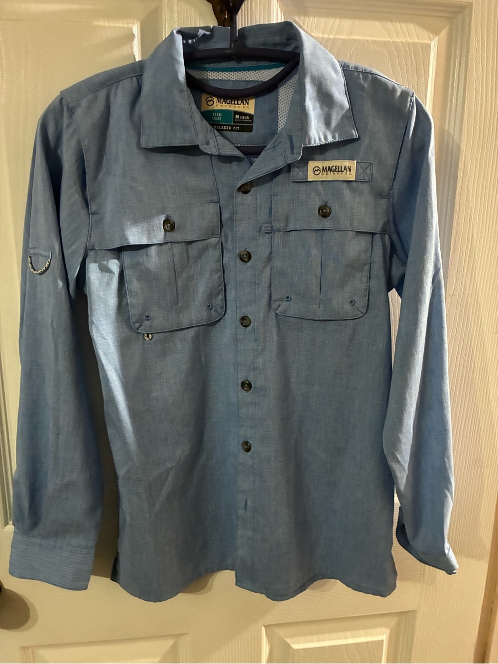 Magellan Boy’s Medium Relaxed Fit Fish Gear Vented Shirt